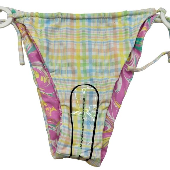 VDM Reversible Ziggy Sorbet Marble Tartan Pastel Bikini Bottom Medium NWT‎ - Picture 7 of 10